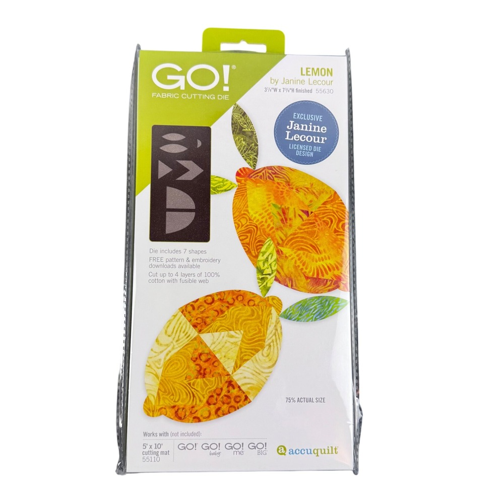 AccuQuilt GO! Fabric Cutting Die Lemon 55630 Janine Lecour Applique